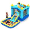 MUKDIY Inflatable Bounce House with Pool & Slide, 12x6.2ft Water Park Jumping Castle for Kids,Heavy-Duty 840D Oxford Fabric, Ages 3-8, Includes 350W Blower, 8 Stakes, (Up to 3 Kids), Light Pink view 1