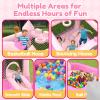 MUKDIY Inflatable Bounce House with Pool & Slide, 12x6.2ft Water Park Jumping Castle for Kids,Heavy-Duty 840D Oxford Fabric, Ages 3-8, Includes 350W Blower, 8 Stakes, (Up to 3 Kids), Light Pink view 2