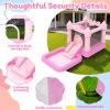 MUKDIY Inflatable Bounce House with Pool & Slide, 12x6.2ft Water Park Jumping Castle for Kids,Heavy-Duty 840D Oxford Fabric, Ages 3-8, Includes 350W Blower, 8 Stakes, (Up to 3 Kids), Light Pink view 4