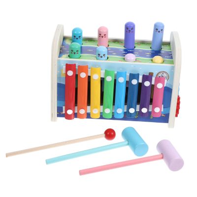 YARNOW 1Set Montessori Pounding Wooden Activity Cube with Xylophone and Ball Pounding for Years Engaging Fine Motor Skills Development and Cognitive Learning