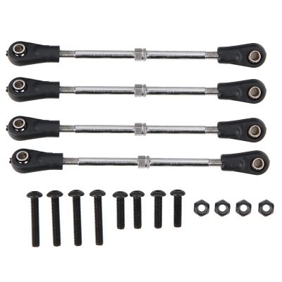 4Pcs Adjustable Steering Linkage Rods, Fit for TrunkRacing Truck, 1/10 Scale RC Model, Car Accessory