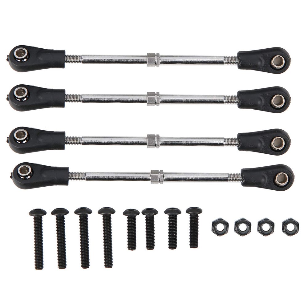 4Pcs Adjustable Steering Linkage Rods, Fit for TrunkRacing Truck, 1/10 Scale RC Model, Car Accessory
