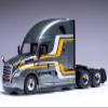 2018 Cascadia Truck Tractor Gray Metallic with Stripes 1/43 Diecast Model by IXO Models TR21122 view 2