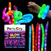 Party City 24pk LED Light Up Pop Tubes 25- 3 Mode Stretchy Tubes LED Light Up Toys Bulk Glow Sticks Party Favors for Kids Necklaces Bracelets Neon Glow in the Dark Supplies Fidget Sensory Tube Pack view 1