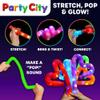 Party City 24pk LED Light Up Pop Tubes 25- 3 Mode Stretchy Tubes LED Light Up Toys Bulk Glow Sticks Party Favors for Kids Necklaces Bracelets Neon Glow in the Dark Supplies Fidget Sensory Tube Pack view 3