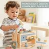 Durable Wooden Tool Set for Toddlers - Montessori Tool Box Kit with Hammer for Boys & Girls 2-5 Years - Fun Christmas Toy Gift for Kids with 30+ Safe Tools for Creative Play view 2