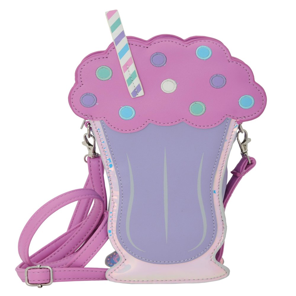 iscream Girls' Ice Cream Soda Shaped Faux Leather Shoulder Purse with Zipper Closure