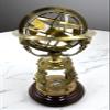 Antique Brass 14" Armillary Globe Sphere Engraved with Compass on Wooden Base~Home & Office Decorative view 1