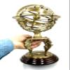 Antique Brass 14" Armillary Globe Sphere Engraved with Compass on Wooden Base~Home & Office Decorative view 2