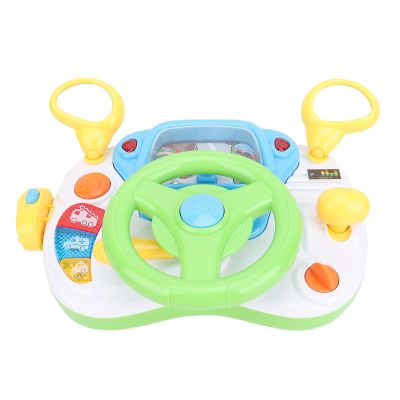 Aramox Dynamic Music Car Toy Steering Wheel Plastic Early Education Baby Toy Interactive Learning for Sound Effects