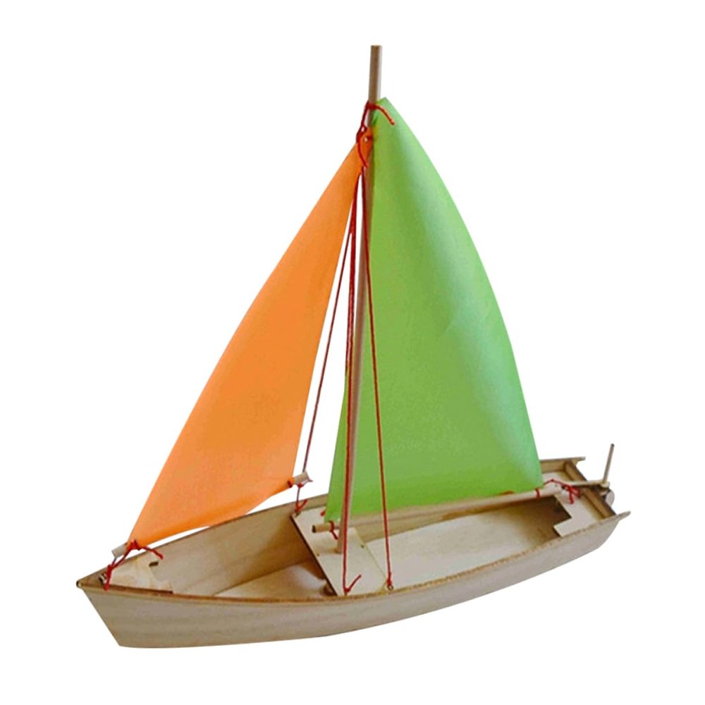 BESPORTBLE DIY Wooden Sailboat Model Kit Boys and Girls Educational Toy Boat Model Kits for Boys and Girls Random Color
