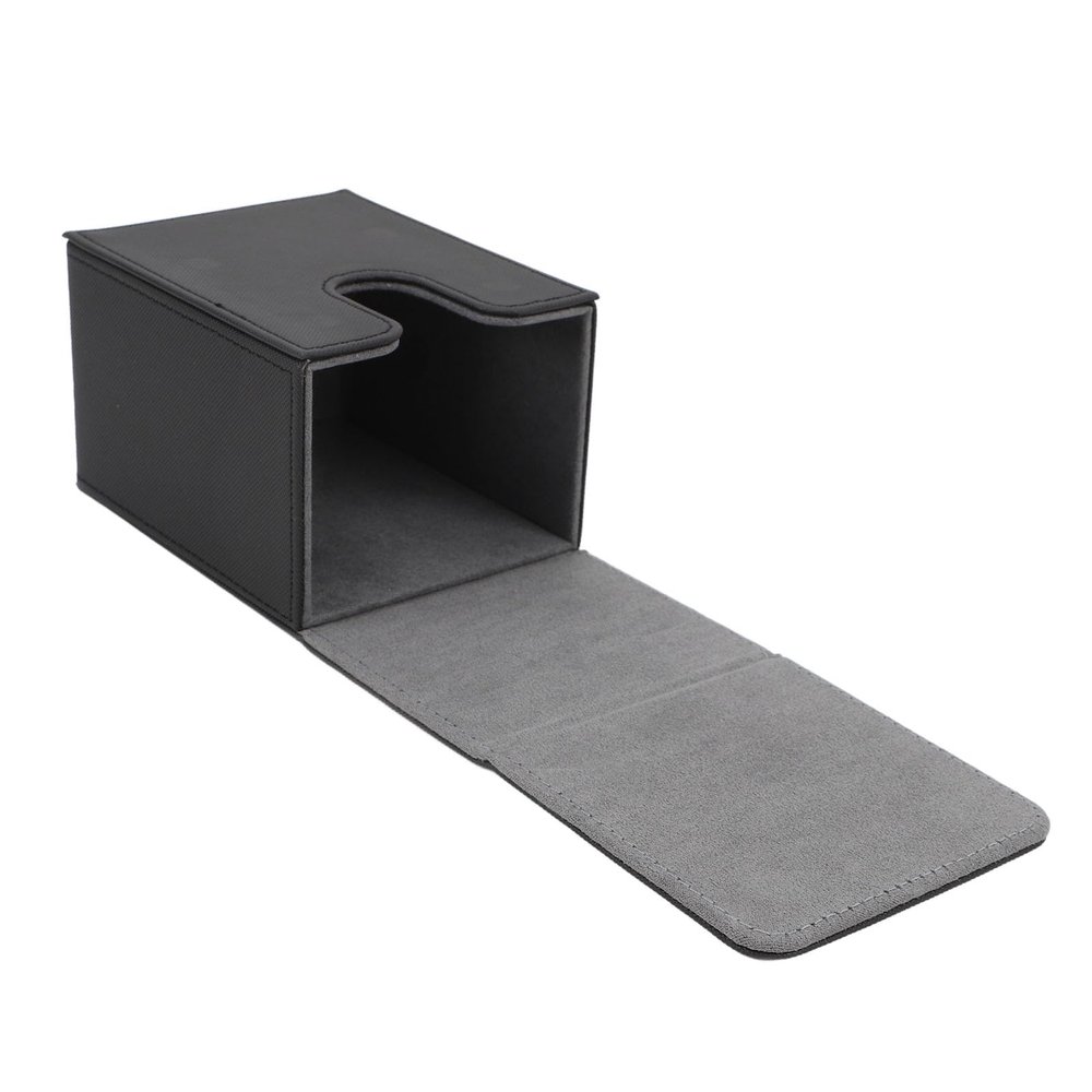 MUNEFE Magnetic Closure Card Storage Box, Game Card Storage Cases, Game Cards Deck Box for Organizing Tarot Cards Or Game Cards (Outside black+inside gray)