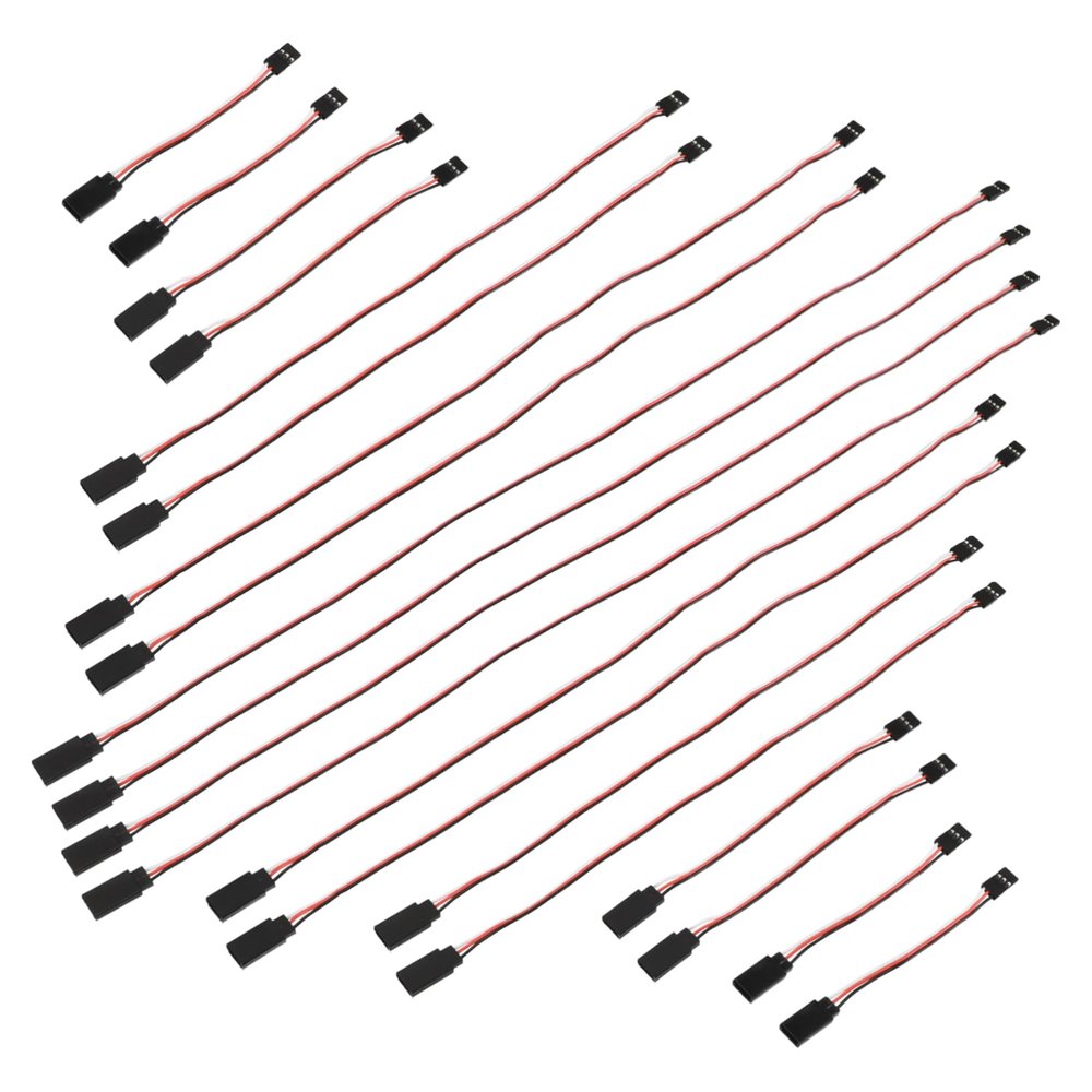 Cabilock 20Pcs RC Servo Extension Cable Female to Male Connectors for Remote Control Board Connection Sturdy Extension Wire for RC Cars and Drones