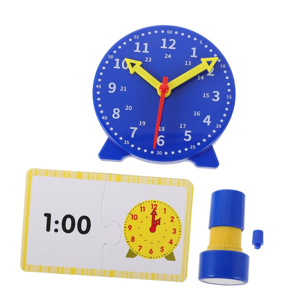 ERINGOGO 1Set Analog Clock Learning Set with Stamps Fun Teaching Tool for Classroom and Homeschool Engaging Clock Assembly Kit for Learn Concepts