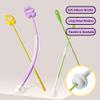 2 Pack Straw Cleaning Brush Set, Reusable Silicone Straw Cleaner Brushes Extra Long, Soft Bristles Fits 2.510mm Metal Glass Straws (Purple) view 2