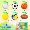 PlayZap 6 Pack Balls for Toddlers Kids, Foam Soft Balls Set, 3.5" Small Soccer Basketball Baseball Football Volleyball Tennis, Indoor Outdoor Sports Toys Gifts for Boys Girls view 2