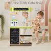 Frogprin 24 Pcs Pretend Play Coffee Shop, Kids Grocery Store Set, Wooden Drive-Thru Window, Coffee Maker, Oven, Cash Register, Bakery Toys Food Accessories Gift for Boys Girls 3+ Years Old view 2