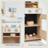 Frogprin 24 Pcs Pretend Play Coffee Shop, Kids Grocery Store Set, Wooden Drive-Thru Window, Coffee Maker, Oven, Cash Register, Bakery Toys Food Accessories Gift for Boys Girls 3+ Years Old view 3