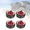4X 1.3inch Wheel Hub Outer Diameter 3.7cm Aluminum Alloy, Brass Width 1.5cm for TRX4M SCX24 1/18 RC Crawlers Sturdy, Red view 2