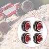 4X 1.3inch Wheel Hub Outer Diameter 3.7cm Aluminum Alloy, Brass Width 1.5cm for TRX4M SCX24 1/18 RC Crawlers Sturdy, Red view 3