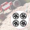 4X 1.3inch Wheel Hub Outer Diameter 3.7cm Aluminum Alloy, Brass Width 1.5cm for TRX4M SCX24 1/18 RC Crawlers Sturdy, Black view 2