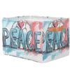 JMAVZWS Soccer Peace Storage Cubes Fabric Storage Bins for Shelves Closet Rectangular Kids Storage Basket with Leather Handles Cube Organizer 2 Pack view 2