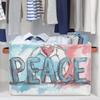 JMAVZWS Soccer Peace Storage Cubes Fabric Storage Bins for Shelves Closet Rectangular Kids Storage Basket with Leather Handles Cube Organizer 2 Pack view 4