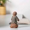 A1DFDFGOQSFG Handmade Purple Clay Little Monk Tea Pet Ornaments Creative Cute Small Novice Tea Set Tea Accessories Play Water (Color : B) (Purple) view 2