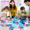 Ancitoy Unicorn Race Track Car Set for Kids, Flexible DIY Tracks with Unicorn and Shark Cars, STEM Building Toy for Girls and Boys Ages 3 4 5 6 7, Birthday Gift Idea view 2