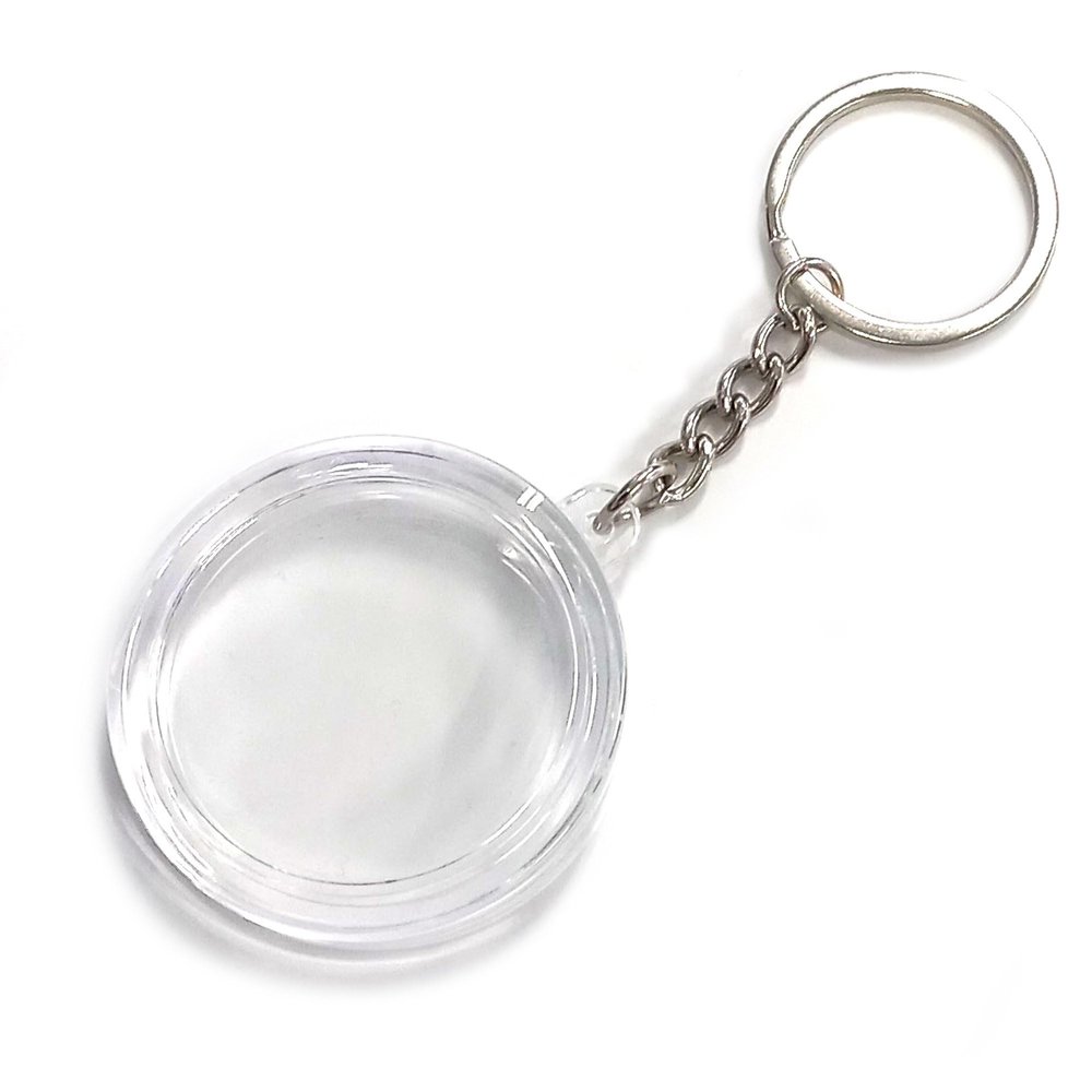 GARASANI Coin Holder Keychain Round Commemorative Coin Holders Key Ring for Coins Collection Display 40x3mm (Plastic)