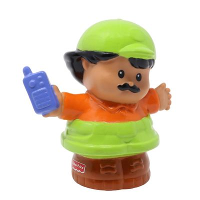Fisher-Price Replacement Part for Collectible Little People Animal Sounds Zoo Train Playset 77949 - Replacement Hispanic Roberto Zookeeper Figure - Holding Blue Cell Phone