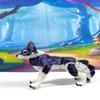 3D Printed Wolf, 3.5" White and Purple Articulated Wolf Toy, Executive Desk Toy, Stress Relief Fidget Toy WC3002-PURPLE-M view 3