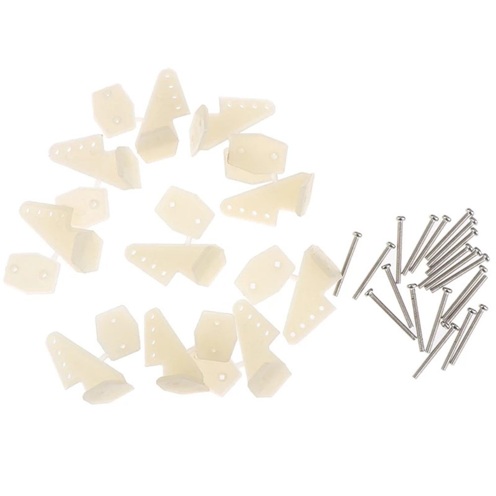 Nylon Control Horn 60pcs DIY Nylon Control Horns 4 Holes for RC Model Airplane Parts for RC Airplanes, Drones, and Cars