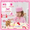 Toy Doctor Kit for Girls - TEUVO Pretend Play Doctor Set with Dog Toy, Carrying Bag, Stethoscope, Dress Up Costume - Toys Doctor Play Birthday Gift for Kids Toddlers 2 3 4 5 6 7 Year Old for Role Play view 2