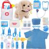 TEUVO Toy Doctor Kit for Girls, Pretend Play Doctor Set with Dog Toy, Carrying Bag, Stethoscope, Dress Up Costume, Toys Doctor Play Birthday Gift for Kids Toddlers 1 2 3 4 5 6 7 Year Old for Role Play view 1