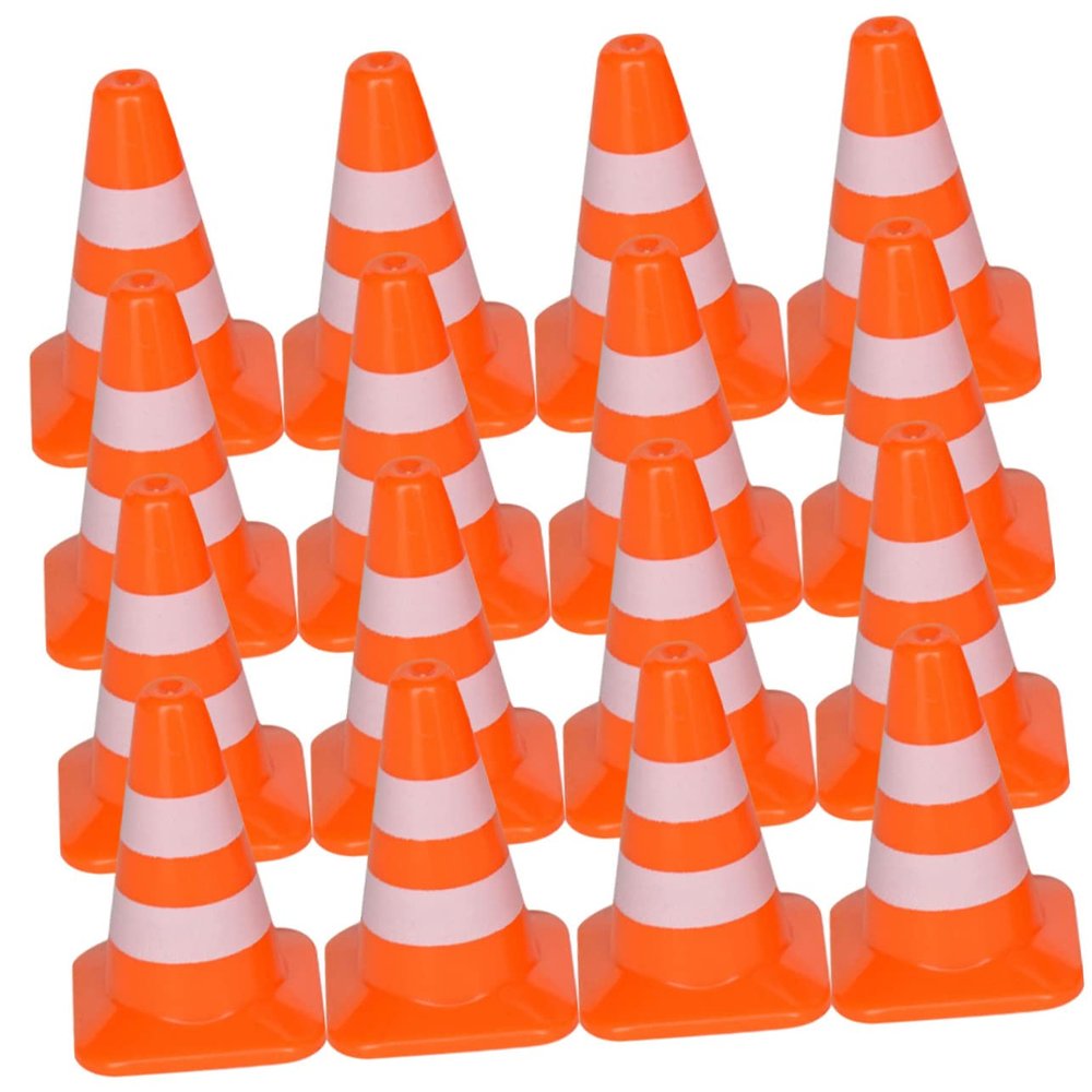 SUPVOX 28Pcs Miniature Traffic Cones Road Cones for Play DIY Table Models and Educational Traffic Knowledge Activities