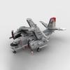 1/35 Scale Aircraft Military Model, MOC-143540 1/35 Scale S-2 Tracker Building Blocks Set, Includes Missiles, Foldable Wings and Swingable Ailerons,Gift for Adults(1757PCS) view 2