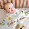 L&NG Customize Baby Blanket with Name, Personalized Cute Duck Baby Blankets, Ducks Nursery Baby Blanket, Girl Duck Baby Blankets, New Baby Gift, Personalized Crib view 3