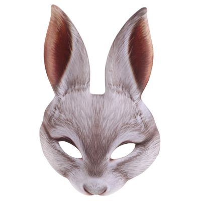 Abaodam Half Face Rabbit Mask Creative White Eva Bunny Ear Decor for Easter Carnival and Party Fun Lightweight and Comfortable Cosplay Accessory for Men and Women