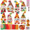 24 Sets Fall Gnome Crafts Kits for Kids,DIY Fall Harvest Gnomes Ornaments Decorations Art with Leaf Pumpkin Sunflower Foam Stickers Arts for Kids Autumn Classroom Thanksgiving Activity Project view 1