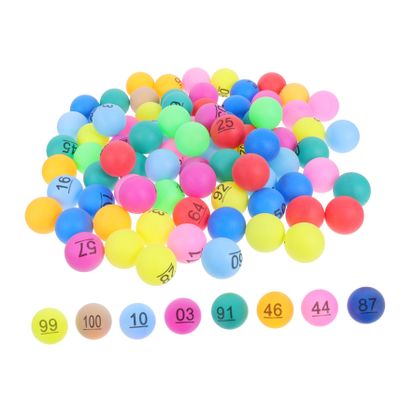 VANZACK 100pcs Colorful Raffle Balls 4cm Numbered Plastic Balls for Bingo Games Carnival Activities and Party Supplies for Indoor and Outdoor Fun