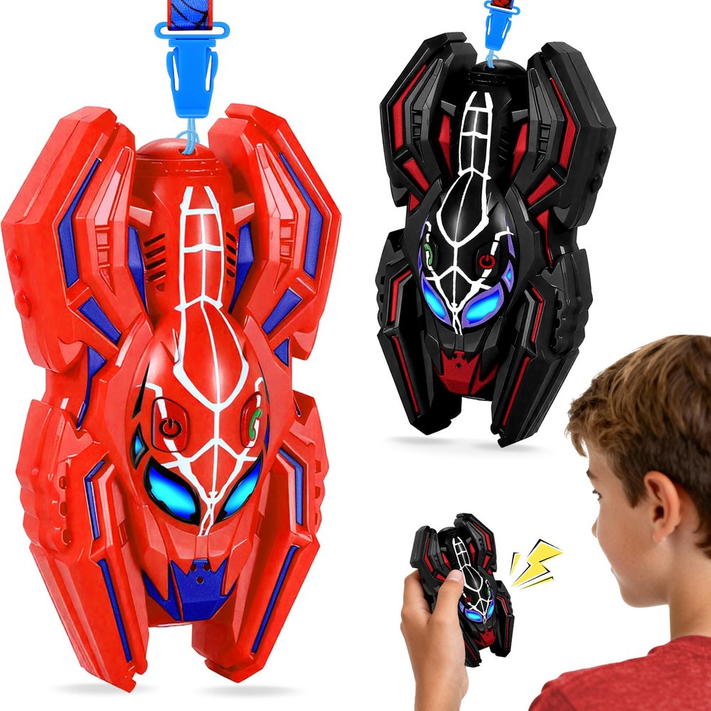 Vvinca Cool Walkie Talkies for Kids- Spider Toys for 3 4 5 6 7 8 9 10 Boys Kids Walkie Talkies 2 Pack Superhero Toys Outdoor Game Camping Travel Christmas Stocking Birthday Gifts