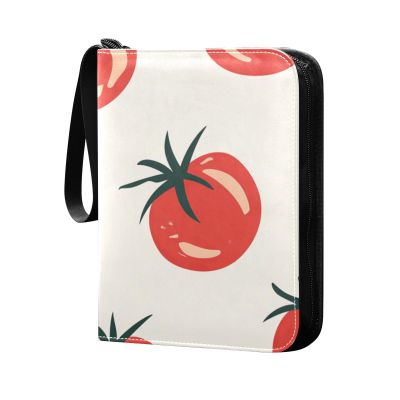 Collectible Trading Card Albums, 400 Double Sided Pocket,Pu Premium Zip Trading Card Binder For Tcg, Mtg,Sports Cards Red Tomato