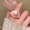 Y2k Rings for Womem Grunge Accessories Boho Jewelry Vintage Beach Vacation Summer Preppy 2025 Trendy (Pink_Shell) view 4