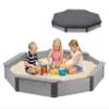 64''x56''x9'' Wooden Octagon Sandbox with Cover, Large Sandpit for Kids Outdoor Patio Backyard Play, Easy & Quick Assemble view 1
