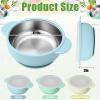 BUSOHA 3 Pack Stainless Steel Baby Bowls with Lid  2-in-1 Toddler Feeding Bowl Heat-Resistant Spill-Proof Plate Suction Bowls for Kids Baby Toddler Food Feeding view 2