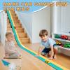 Flex Tracks 15 Ft for Kids Starter Set, Flexible Race Car Ramp Track with Suction Cups Compatible with Diecast 1/64th Cars for Ages 3 & Up (Daytona Blue & Yellow) view 2