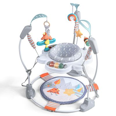 Baby Activity Center, Baby Jumper Activity Center with Music, Interactive Toys, 360 Rotating Seat, 3 Adjustable Heights, Infant Activity Jumper for 6+ Months (Gray Forest)