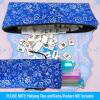 AKIZUKI JOO Empty Mahjong Bags for Tiles and Racks  with Integrated Mat Holder, Mahjong Tile Bag and Rack/Pushers Drawstring Bag, Thickened Blue American Mahjong Bag (Case Only) view 2