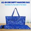 AKIZUKI JOO Empty Mahjong Bags for Tiles and Racks  with Integrated Mat Holder, Mahjong Tile Bag and Rack/Pushers Drawstring Bag, Thickened Blue American Mahjong Bag (Case Only) view 3